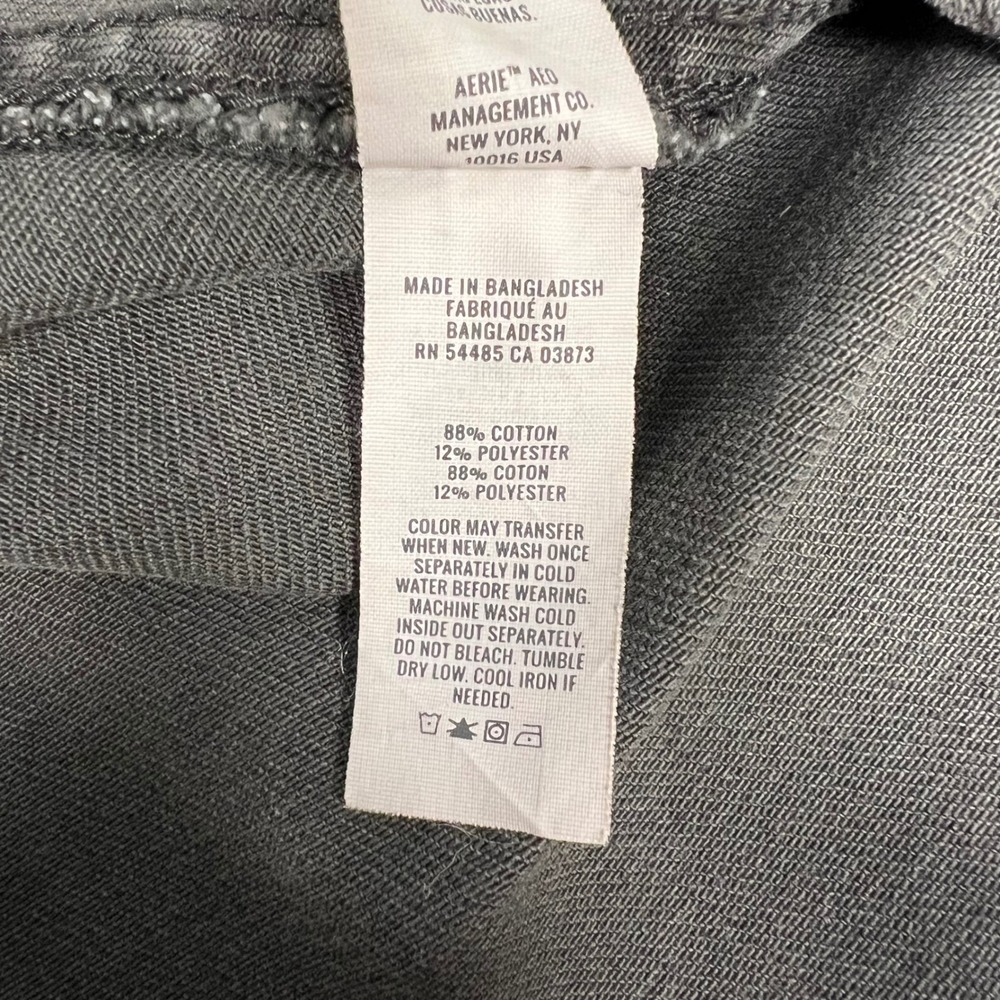 Aerie Denim Skirt Ruffle Hem Gray Mini Skater Elastic Waist Casual S‎ - Picture 4 of 8